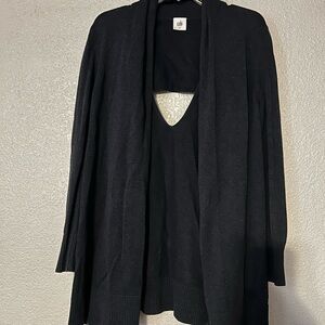 CAbi navy blue Open-Front Cardigan with cut out